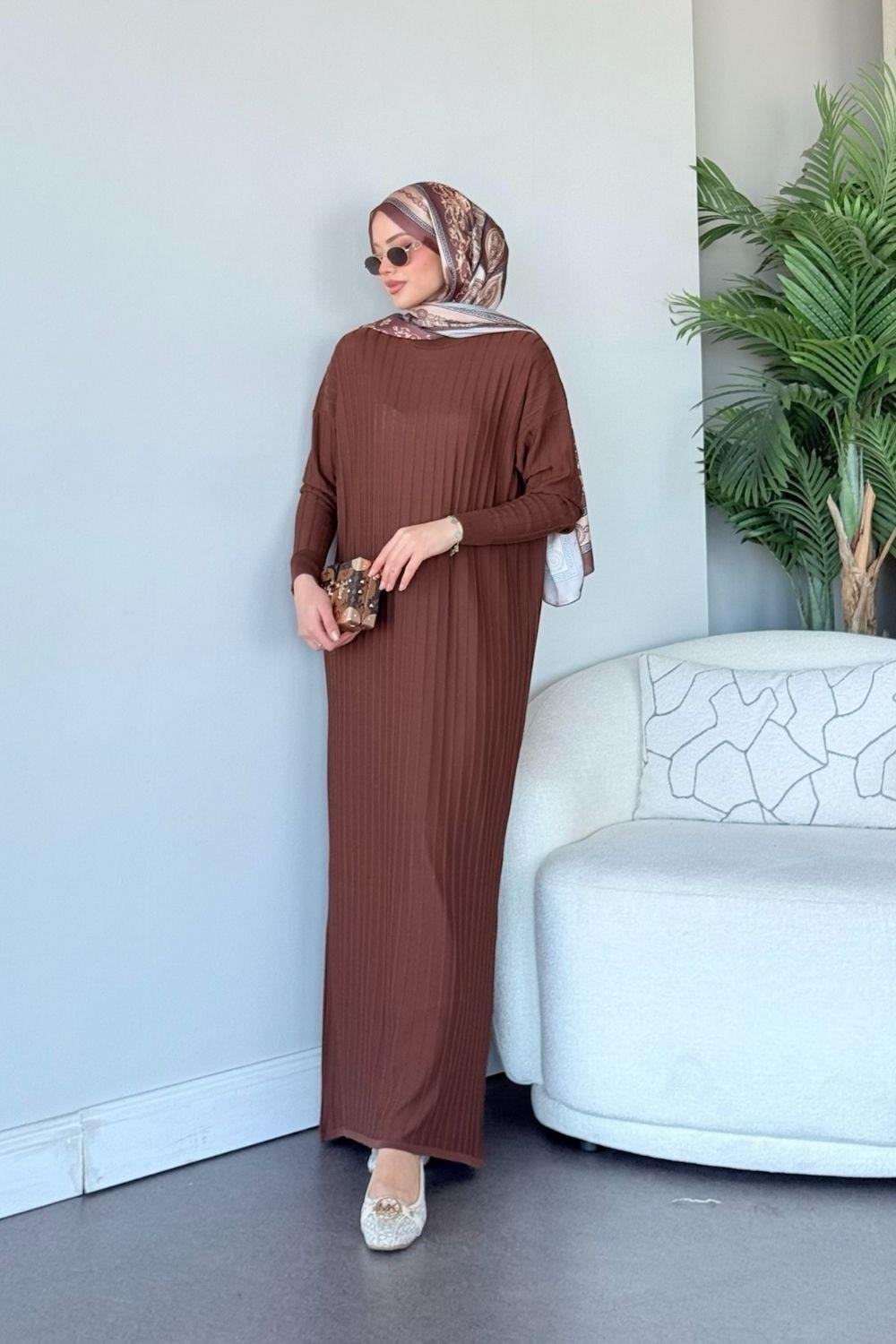 Dalya Fitilli Elbise Kahverengi 248000 