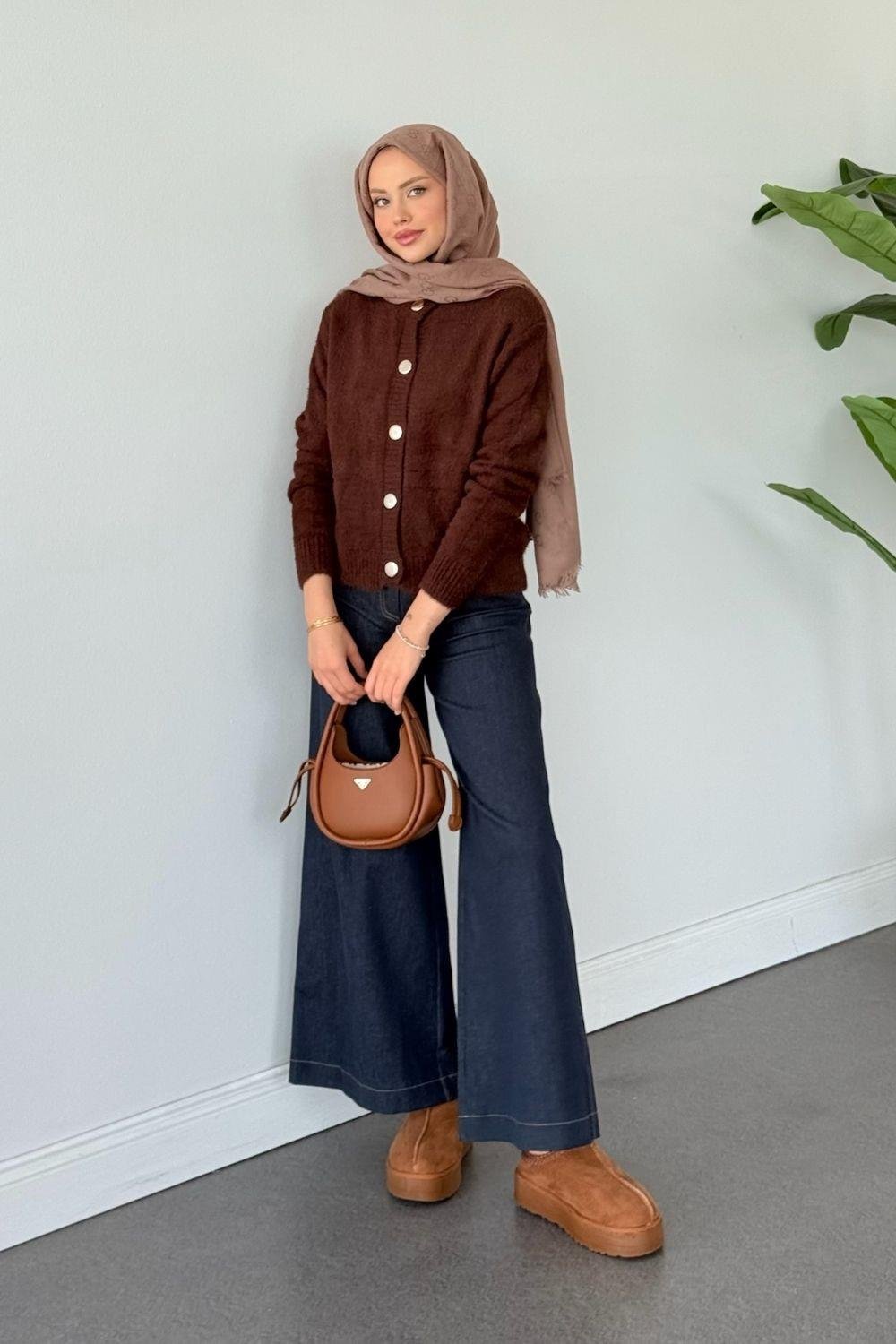 Çise Kedi Sakal Kısa Ceket Kahverengi 24840 