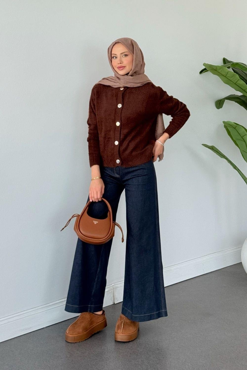 Çise Kedi Sakal Kısa Ceket Kahverengi 24840 