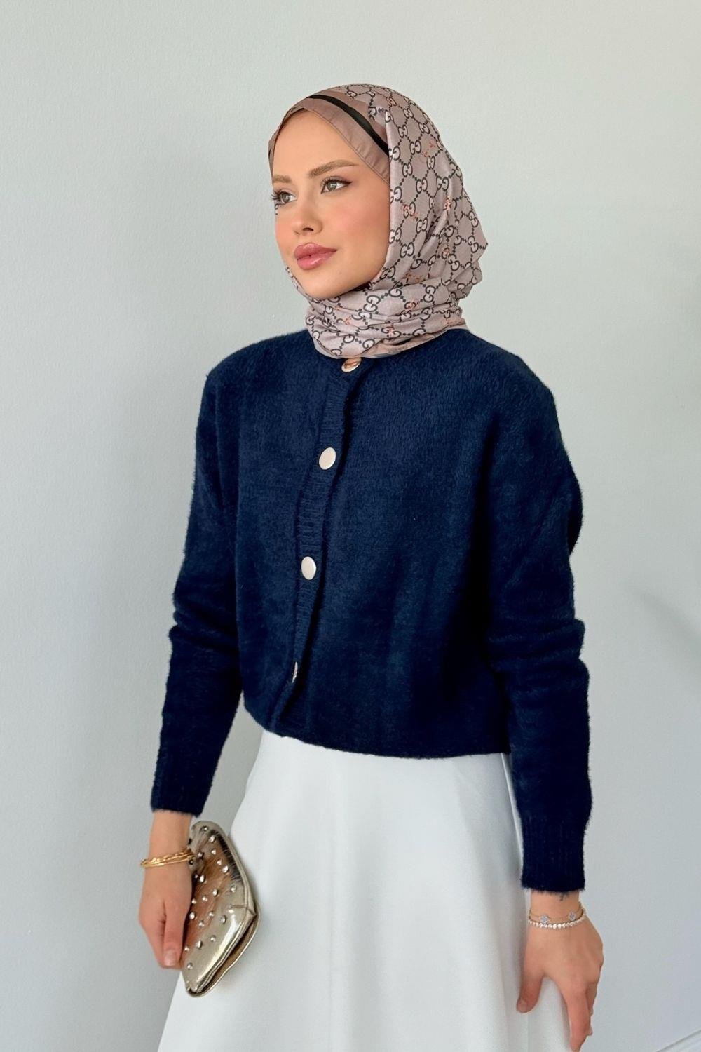 Çise Kedi Sakal Kısa Ceket Lacivert 24840 