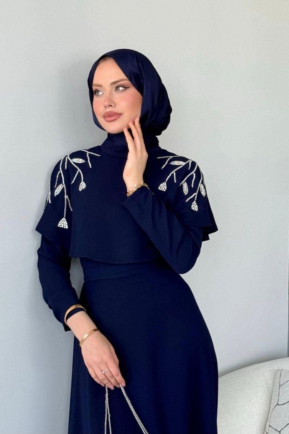 Milan Taşlı Abiye Lacivert 2500 