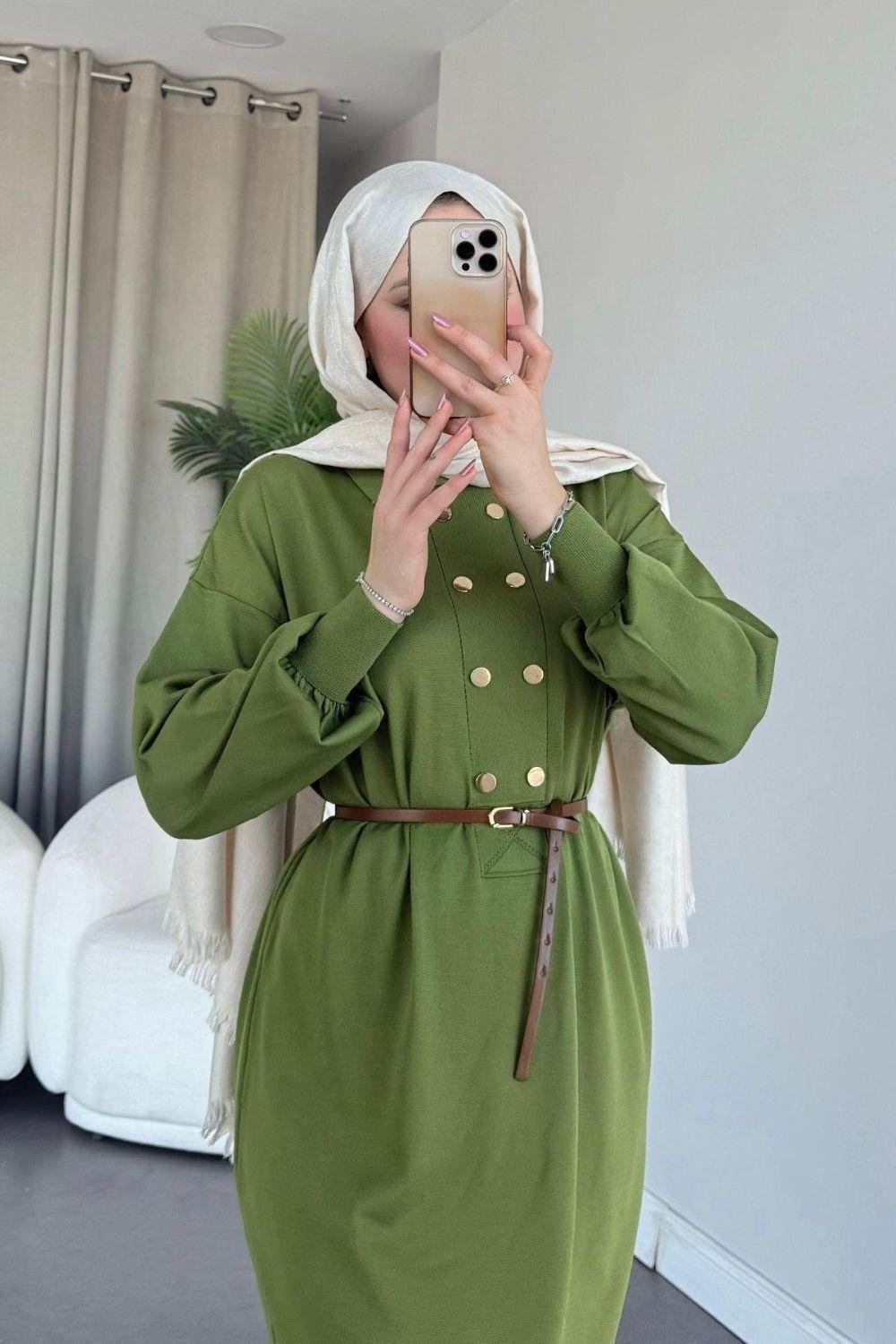 Versa Elbise Yağ Yeşili 2514 