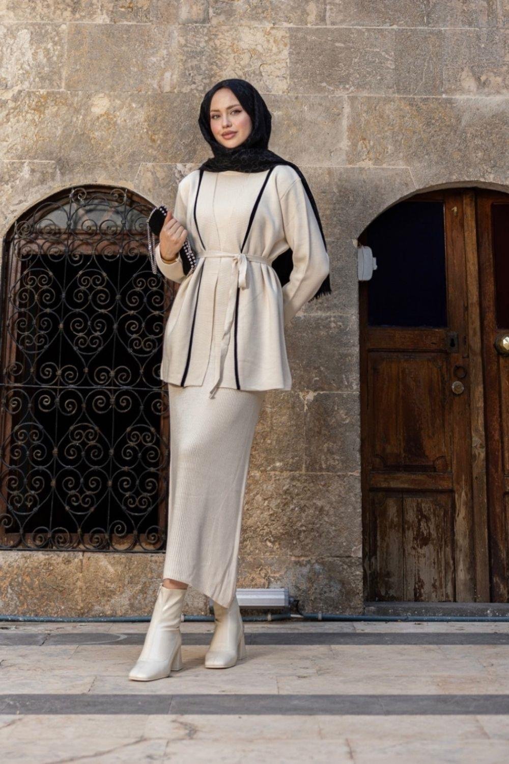 Etna Jileli Ceketli Takım Krem 25230 