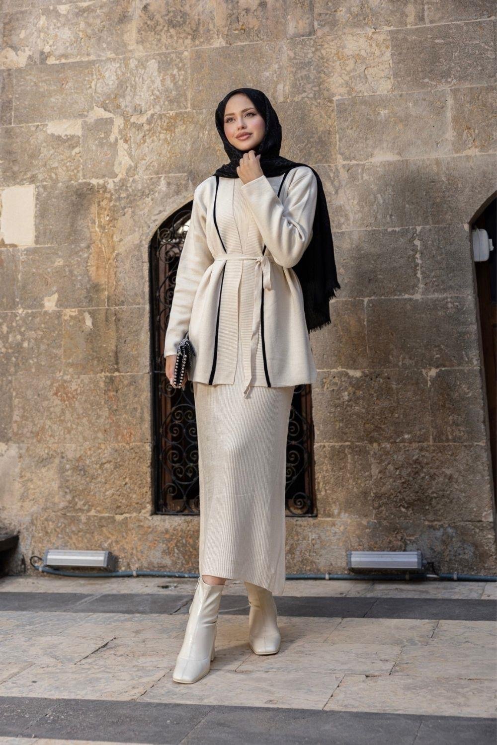 Etna Jileli Ceketli Takım Krem 25230 