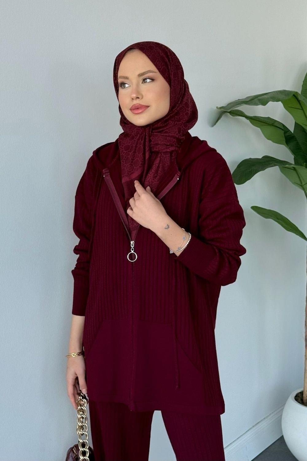 Enji Kapşonlu Takım Bordo 25240 