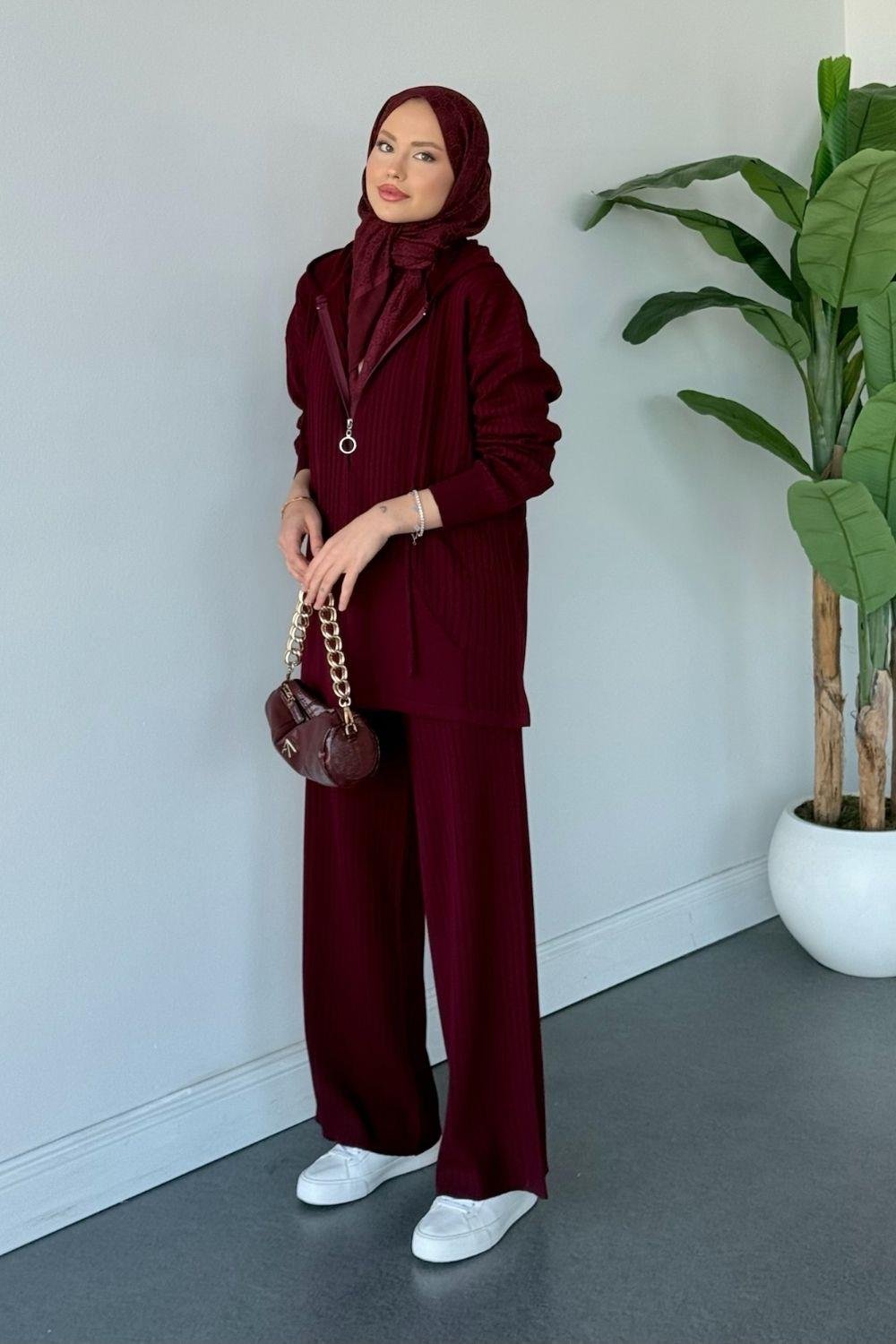 Enji Kapşonlu Takım Bordo 25240 