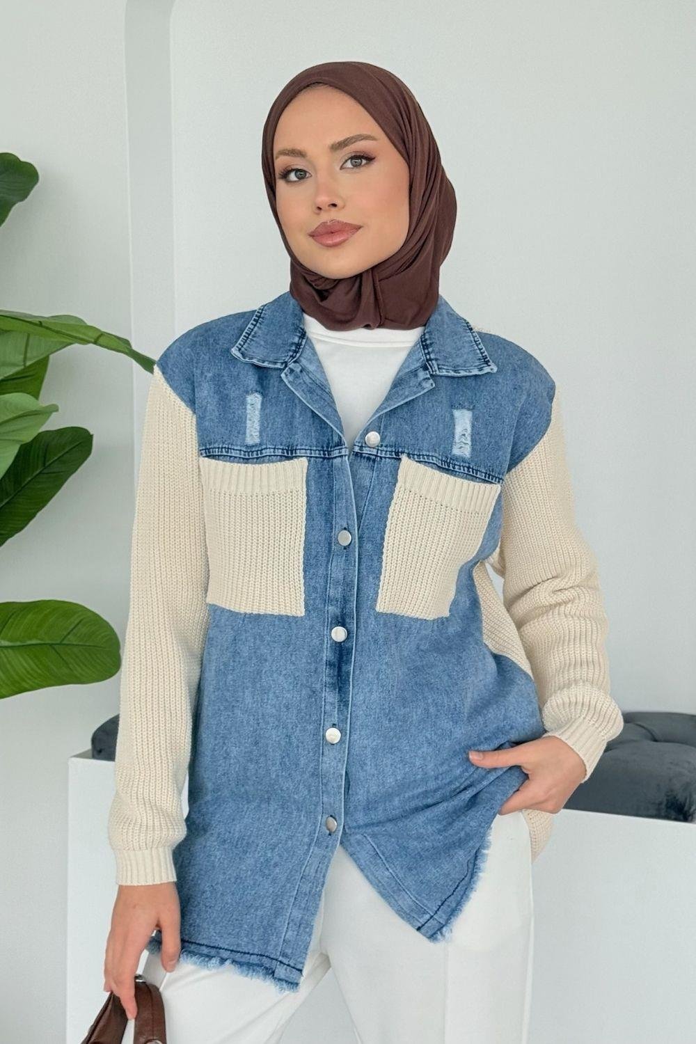 Franga Cep Triko Kot Hırka Bej 25260 