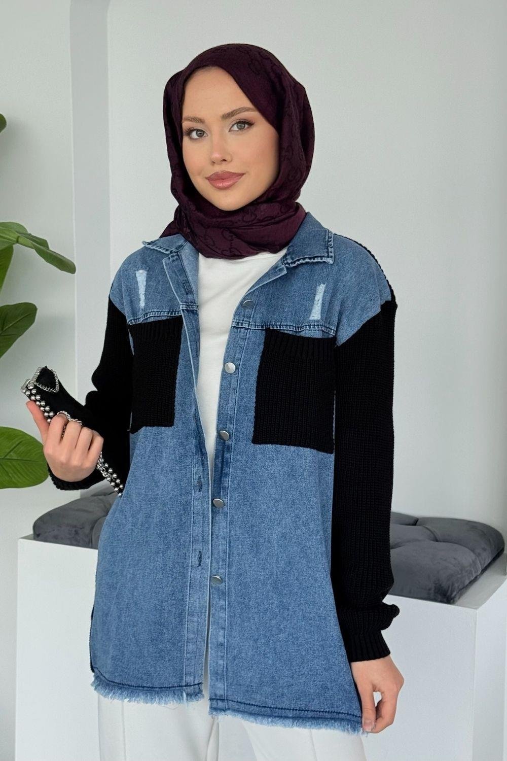 Franga Cep Triko Kot Hırka Siyah 25260 