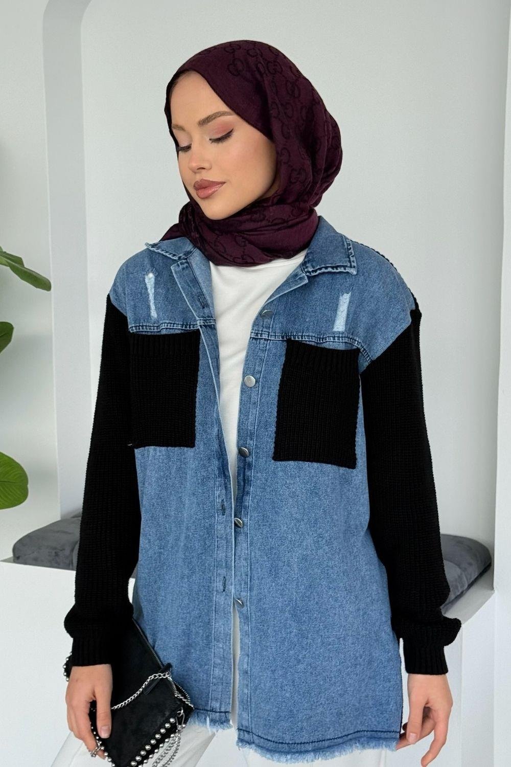 Franga Cep Triko Kot Hırka Siyah 25260 