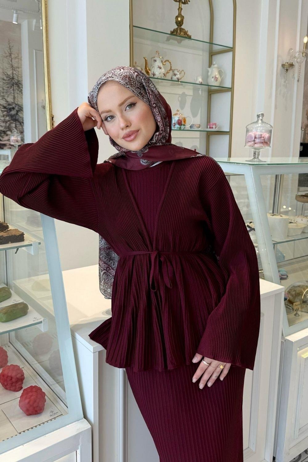 Medusa Jileli Elbise Bordo 25370 