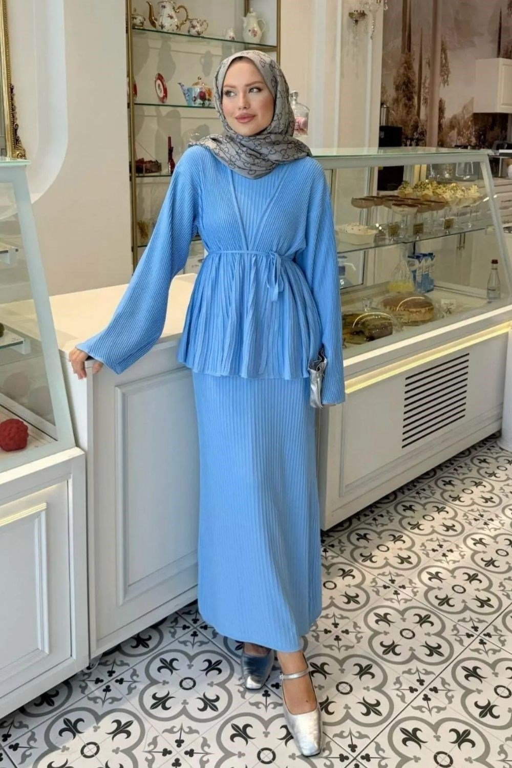 Medusa Jileli Elbise Mavi 25370 