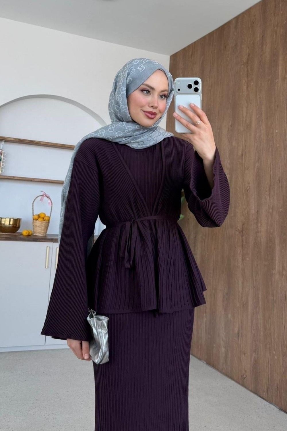 Medusa Jileli Elbise Mor 25370 