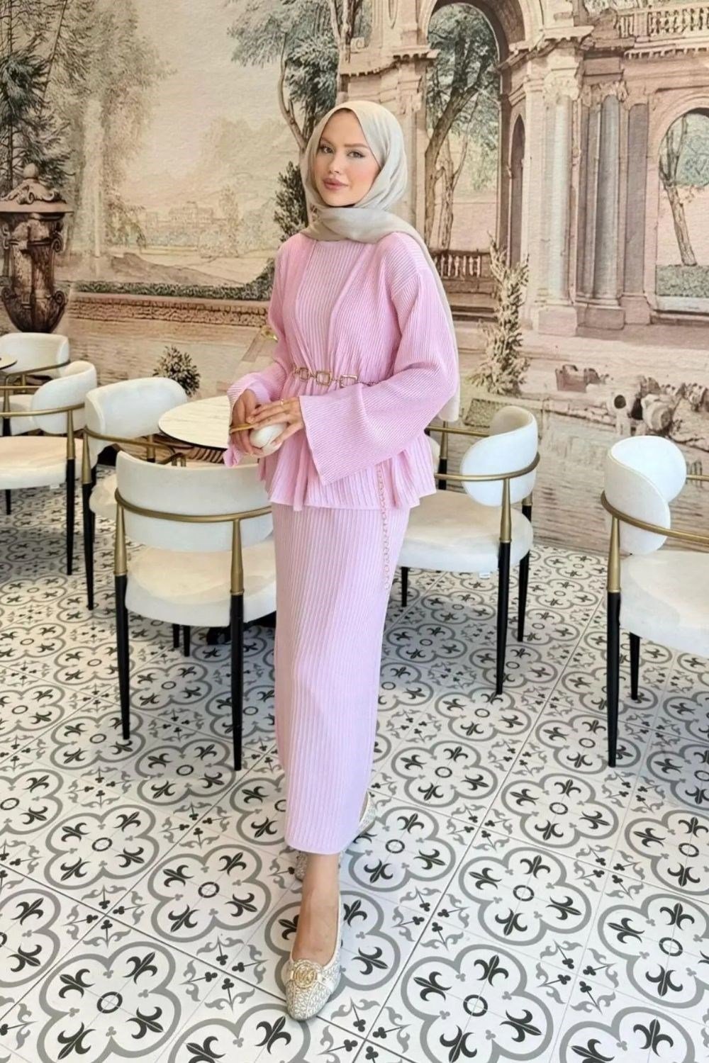 Medusa Jileli Elbise Pembe 25370 