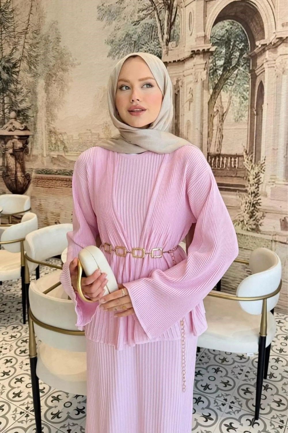 Medusa Jileli Elbise Pembe 25370 