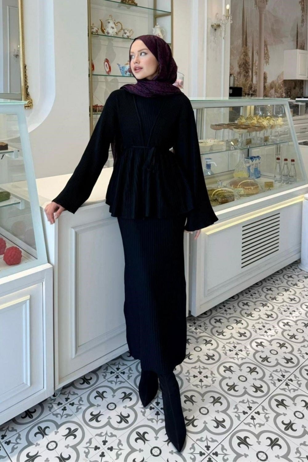 Medusa Jileli Elbise Siyah 25370 