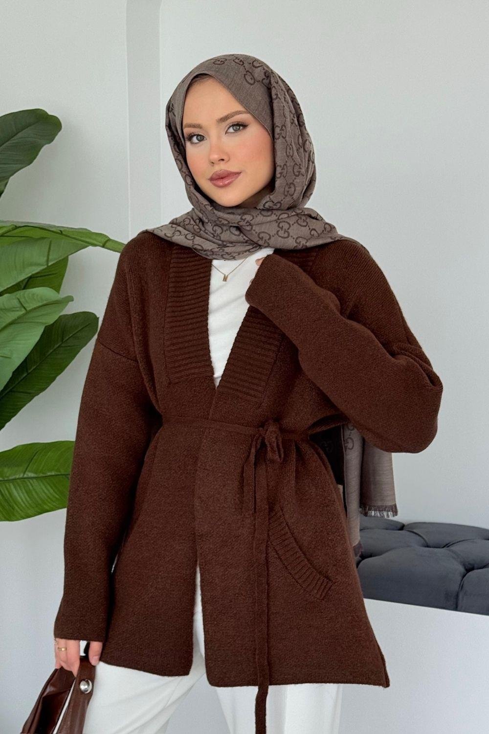 Bahar Yumoş Kolej Hırka Kahverengi 25510 