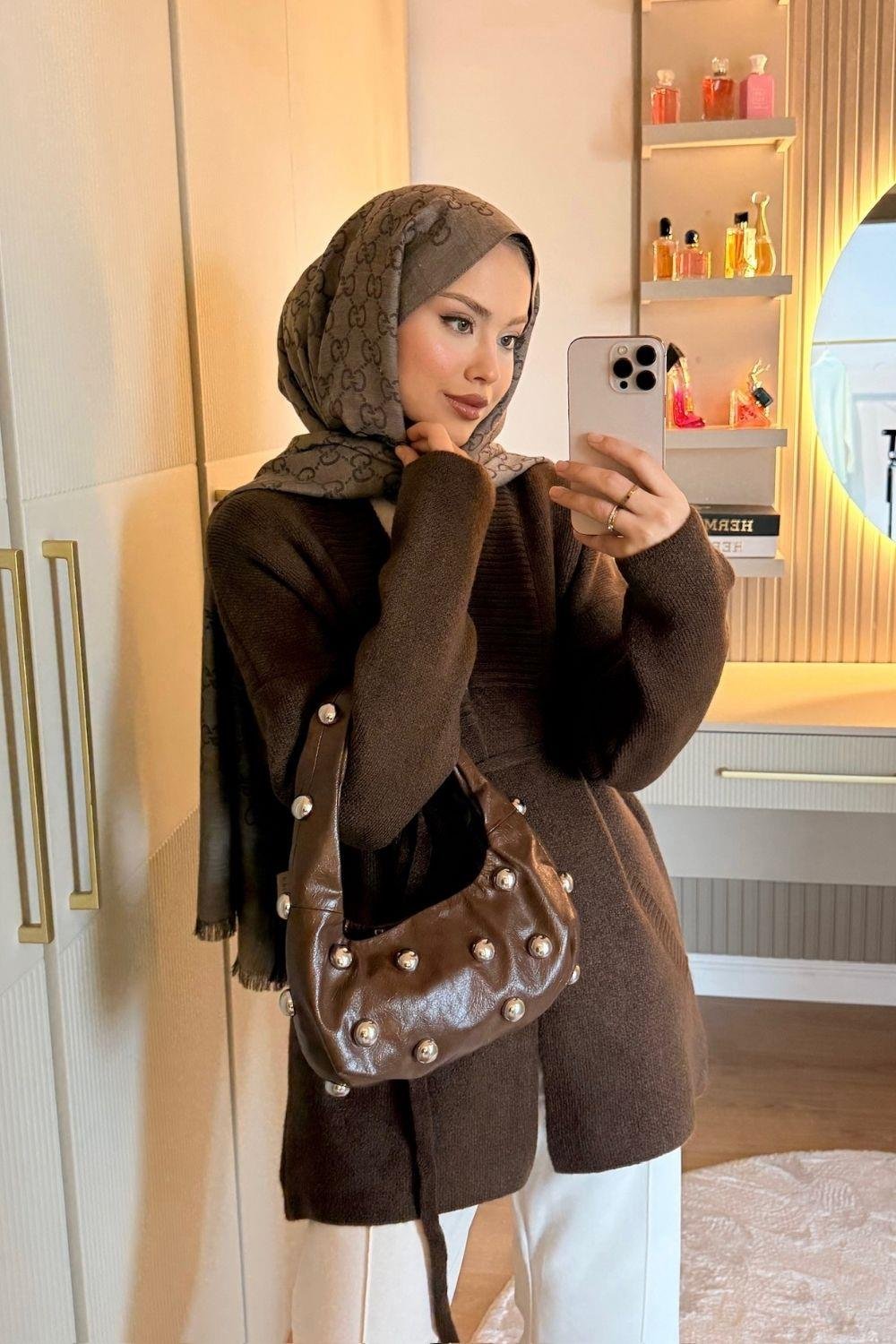 Bahar Yumoş Kolej Hırka Kahverengi 25510 