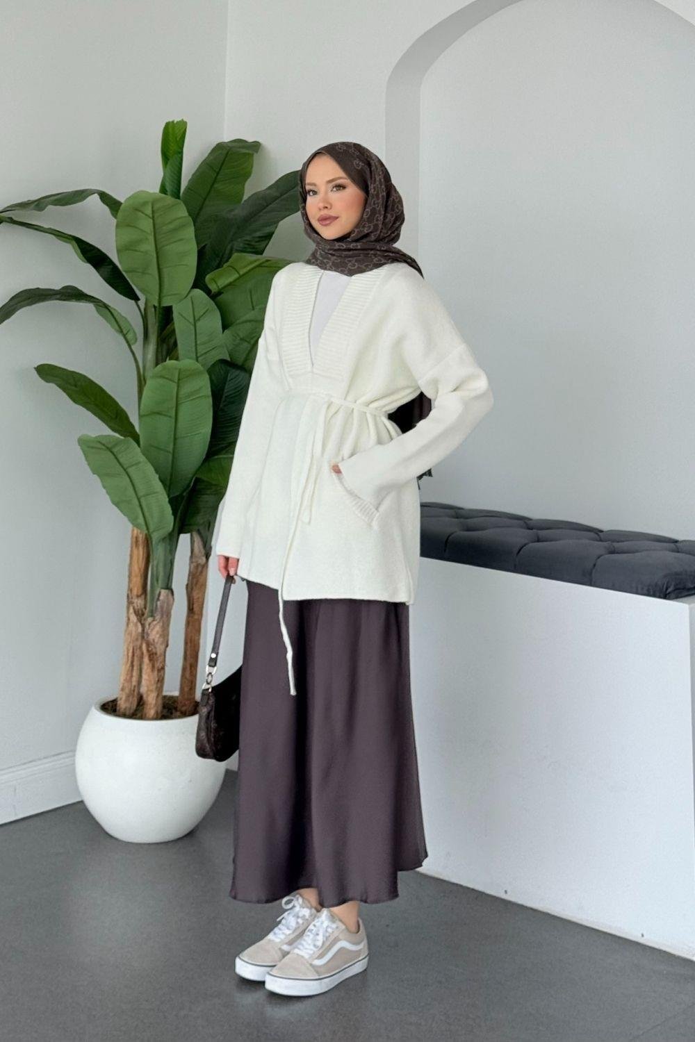 Bahar Yumoş Kolej Hırka Krem 25510 