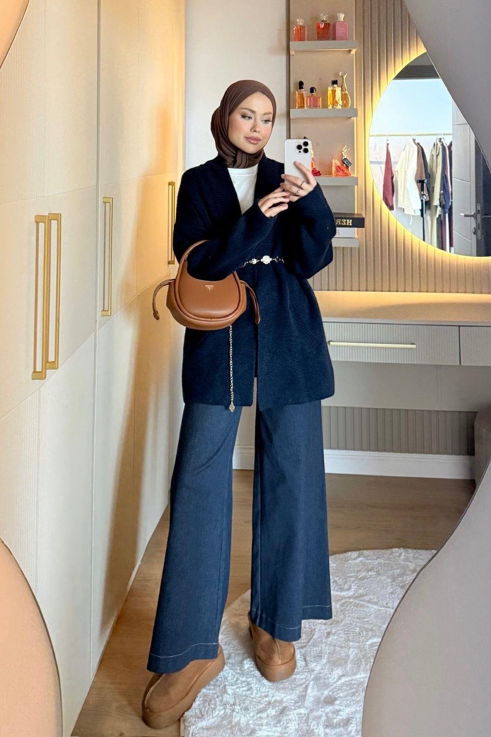 Bahar Yumoş Kolej Hırka Lacivert 25510 