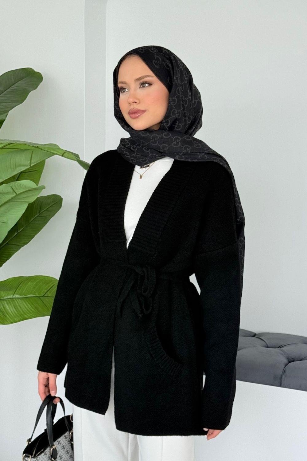 Bahar Yumoş Kolej Hırka Siyah 25510 