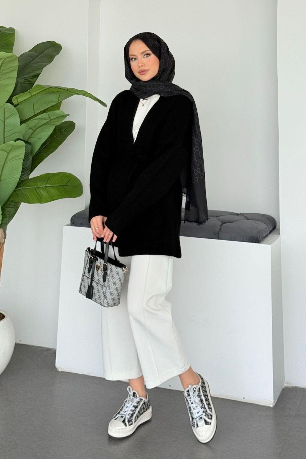 Bahar Yumoş Kolej Hırka Siyah 25510 