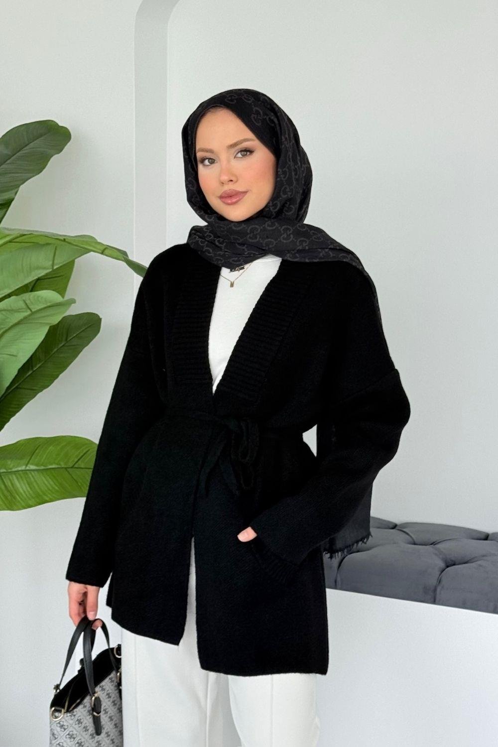 Bahar Yumoş Kolej Hırka Siyah 25510 