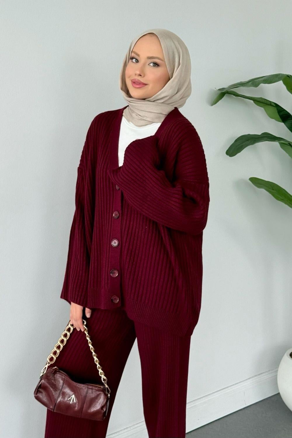 Galata Fitilli Üst Ceket Takım Bordo 25630 