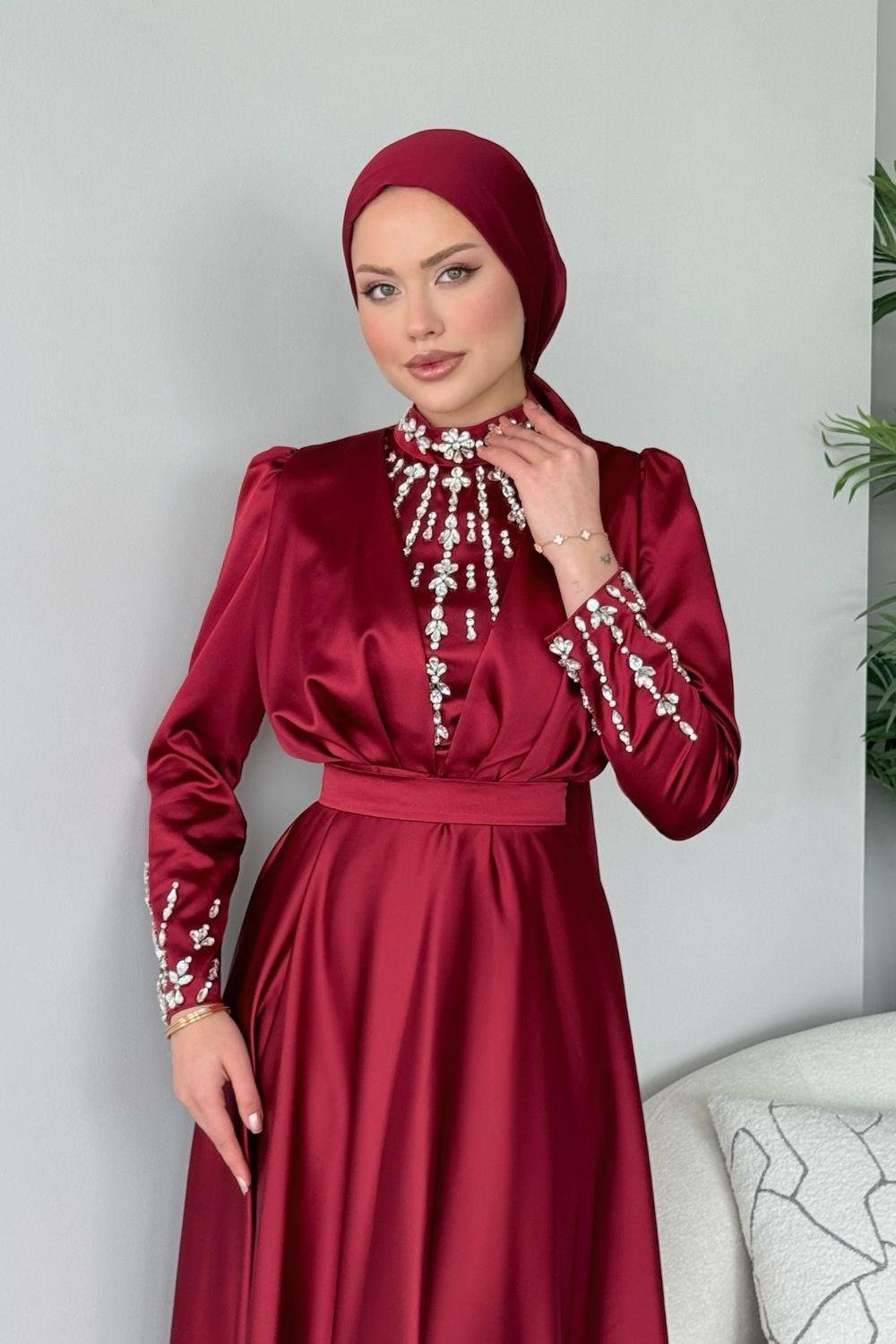 Gülnu Abiye Bordo 2571 