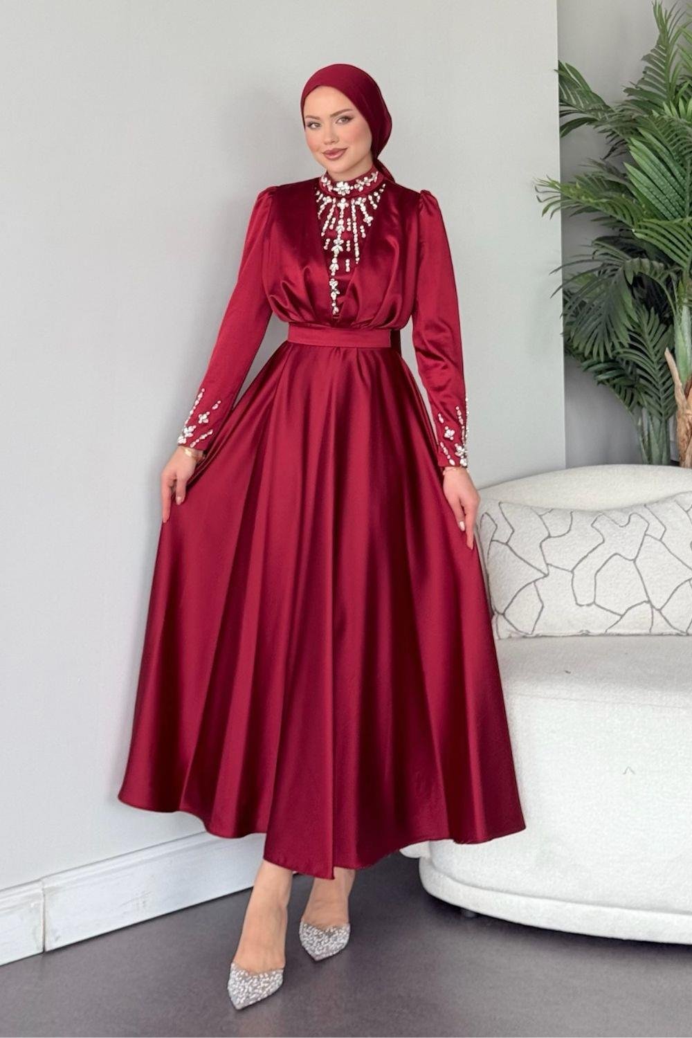 Gülnu Abiye Bordo 2571 