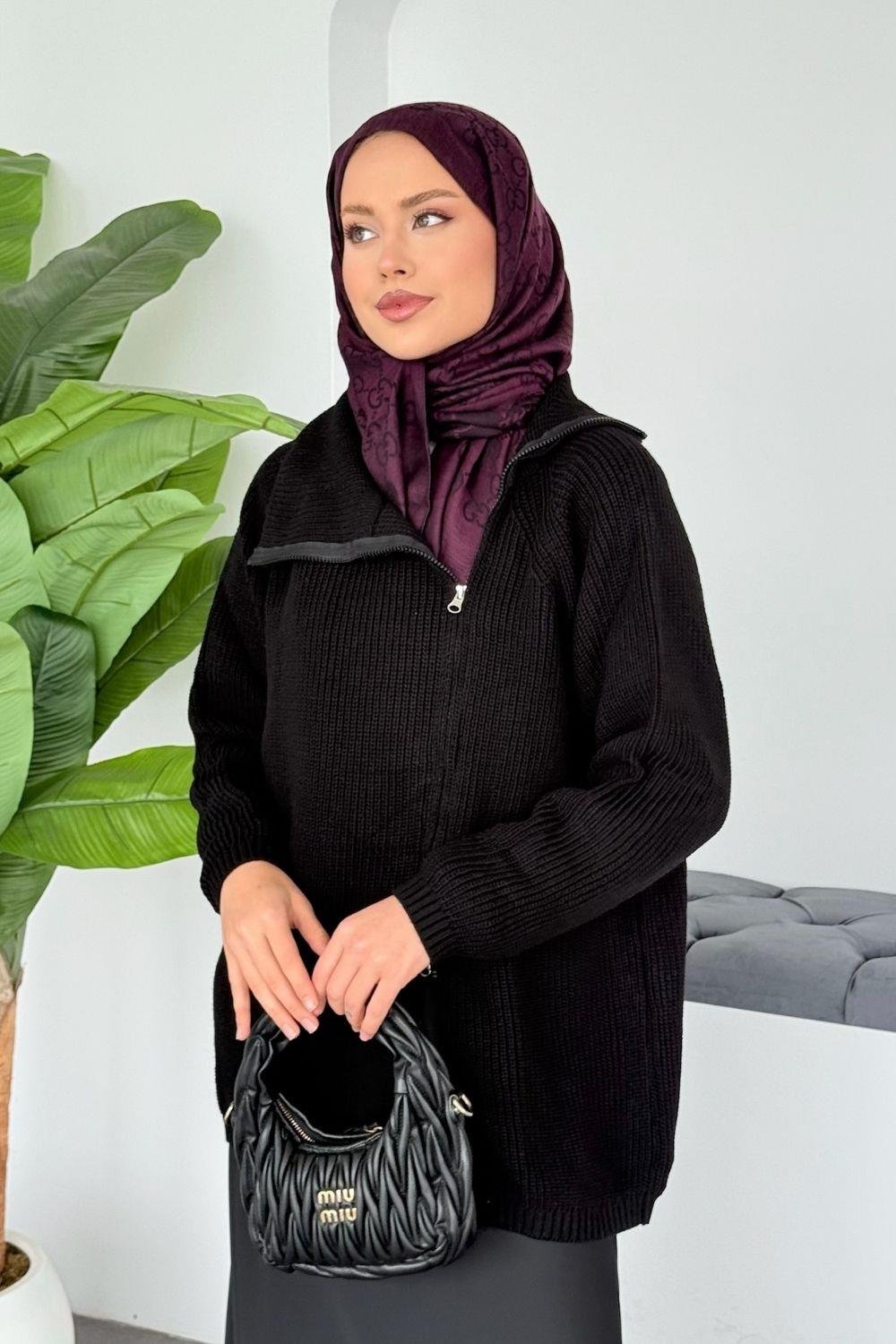 Selanik Yan Fermuarlı Tunik Siyah 2580 