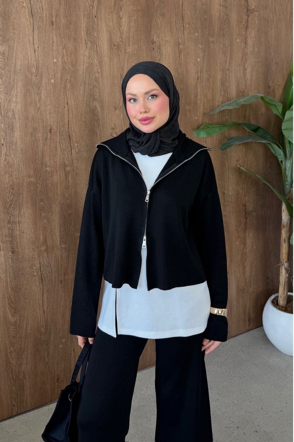 Taç Üçlü Merserize Takım Siyah 25910 