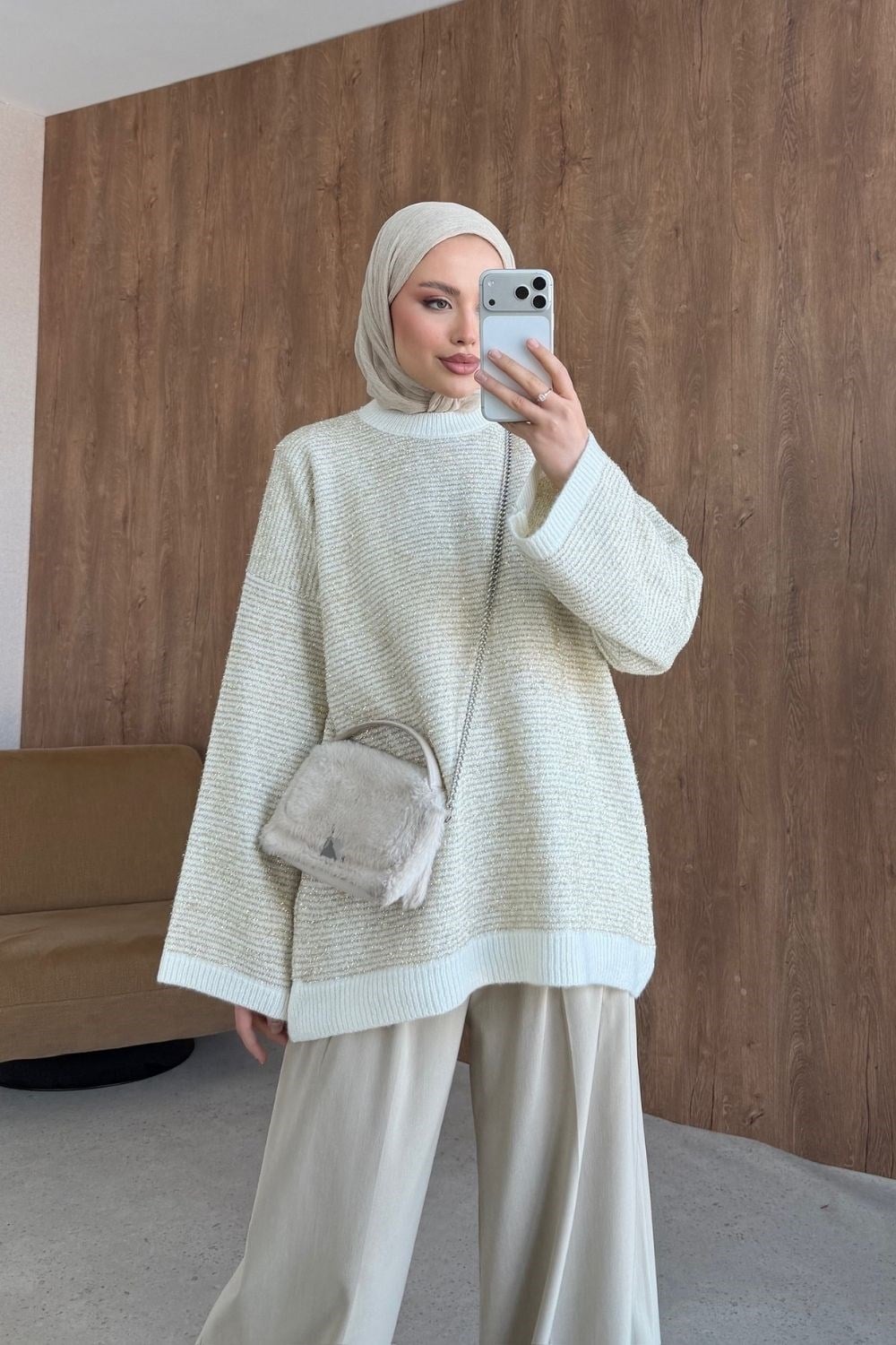 Gisha Simli Tunik Ekru 25960 