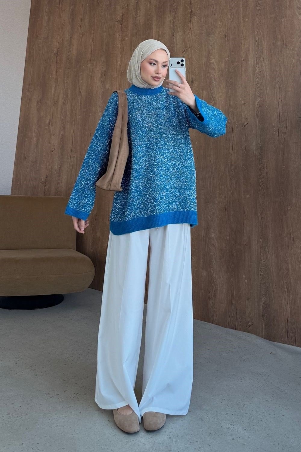 Gisha Simli Tunik Mavi 25960 