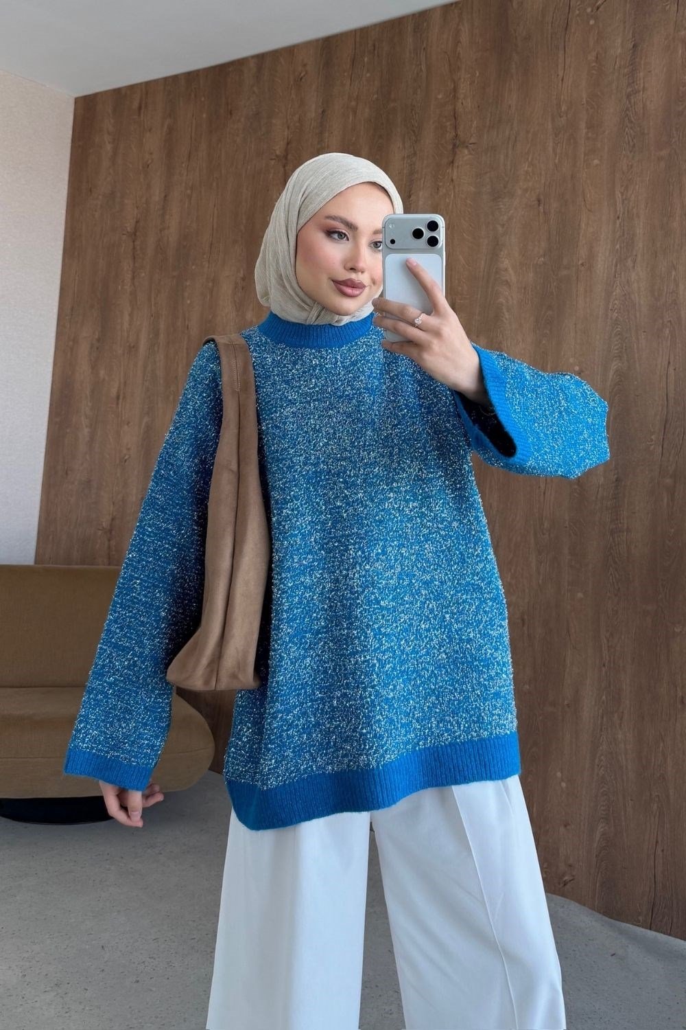 Gisha Simli Tunik Mavi 25960 
