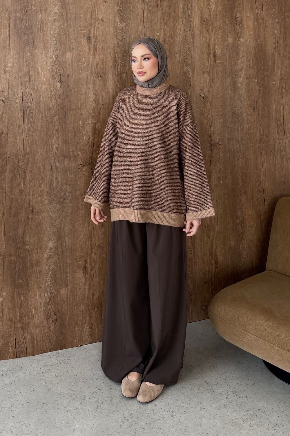 Gisha Simli Tunik Sütlükahve 25960 