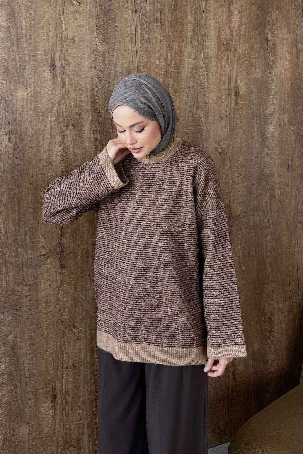 Gisha Simli Tunik Sütlükahve 25960 