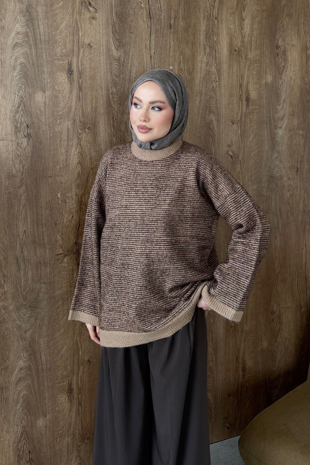 Gisha Simli Tunik Sütlükahve 25960 