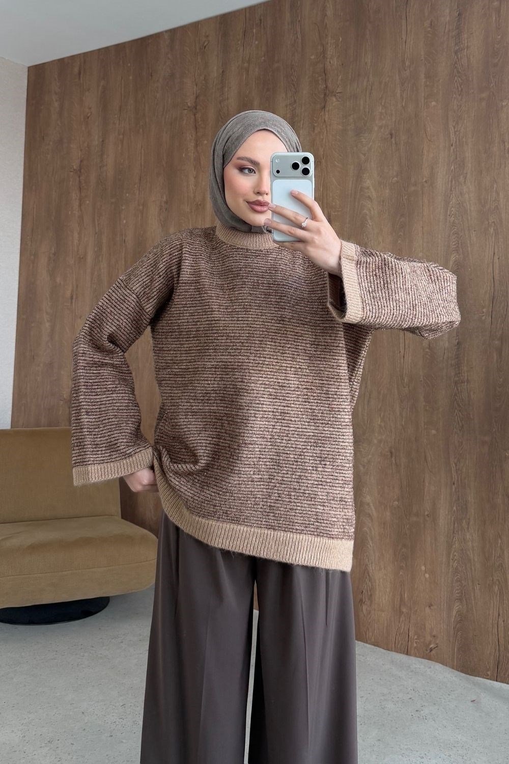 Gisha Simli Tunik Sütlükahve 25960 