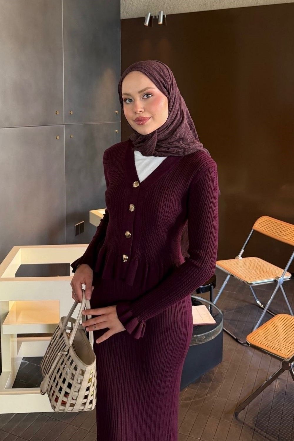 İtaly Fitilli Etekli Takım Mürdüm 26180 
