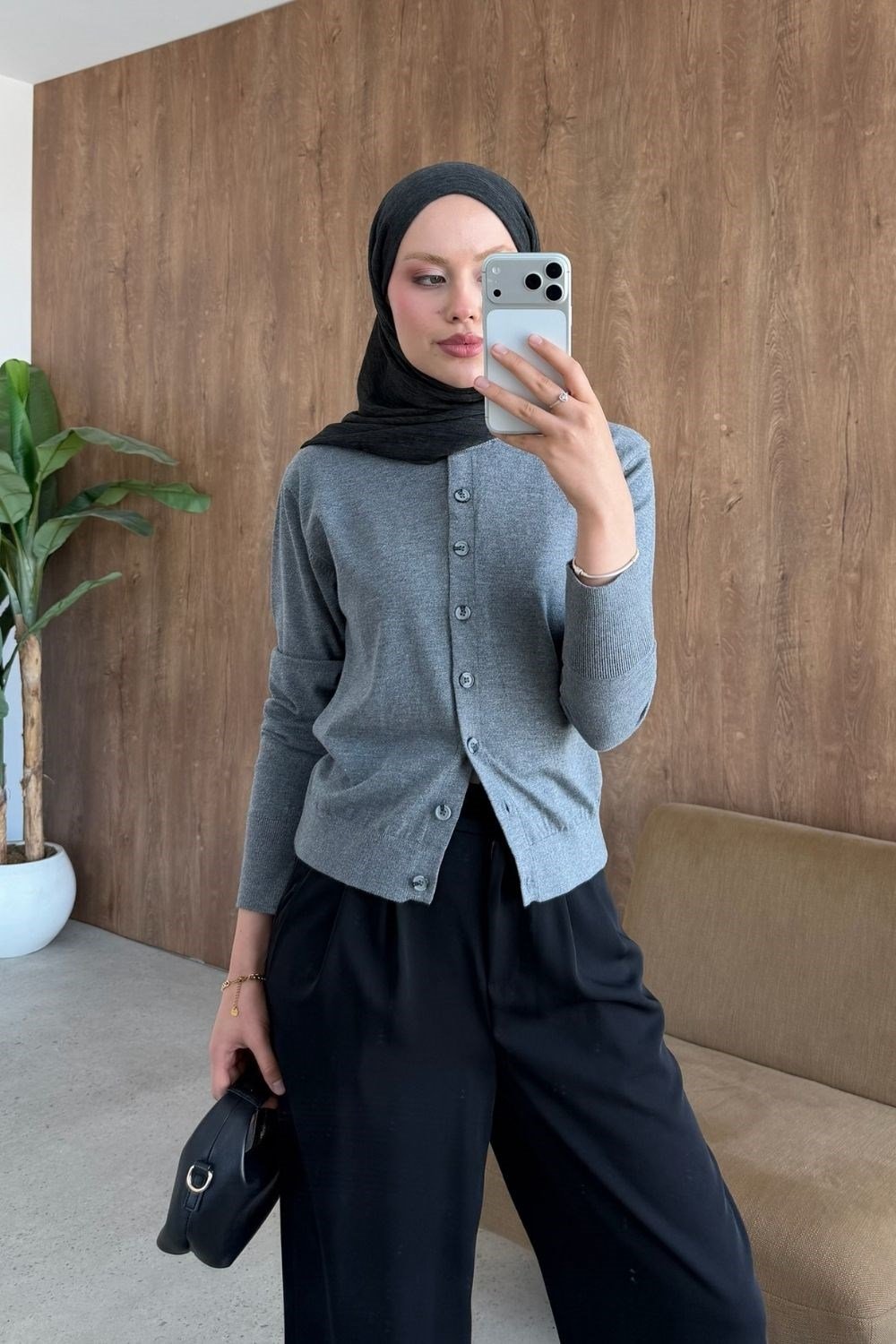 Elegant Corsman Spor Hırka Gri 26192 