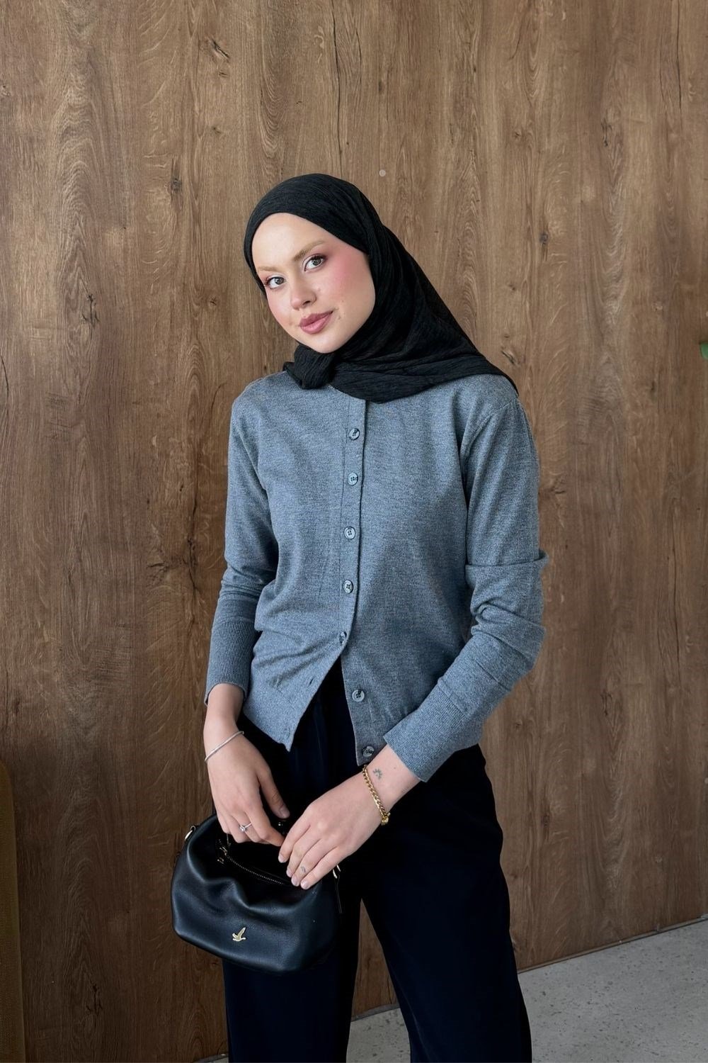 Elegant Corsman Spor Hırka Gri 26192 