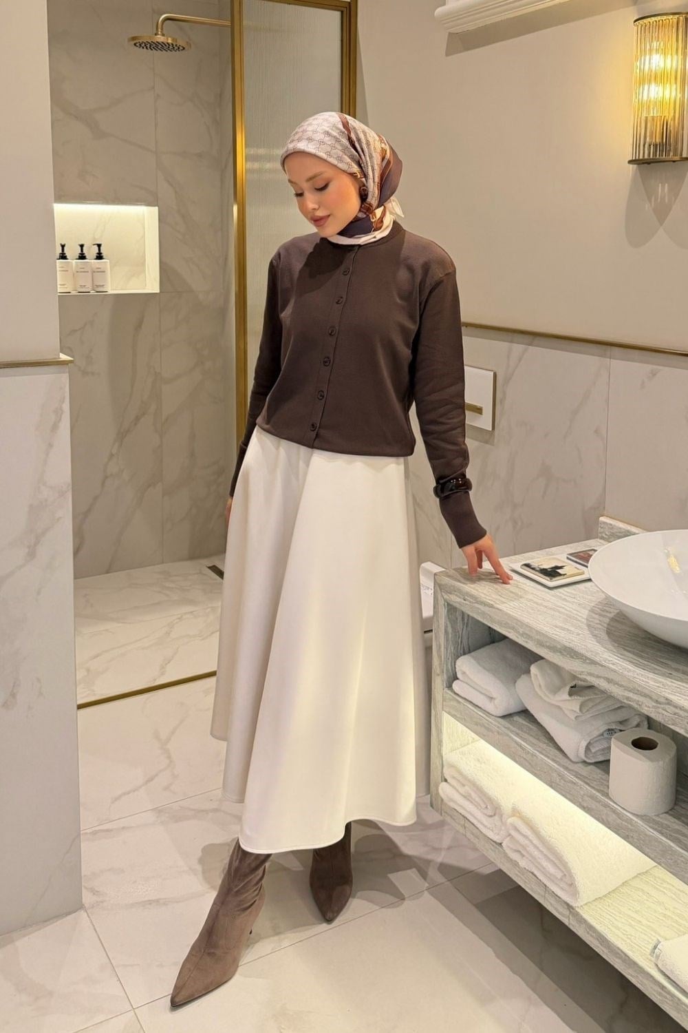 Elegant Corsman Spor Hırka Kahverengi 26192 