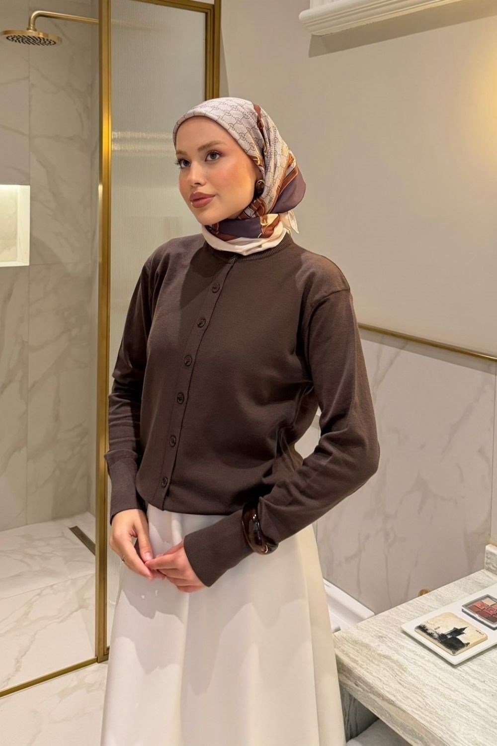 Elegant Corsman Spor Hırka Kahverengi 26192 