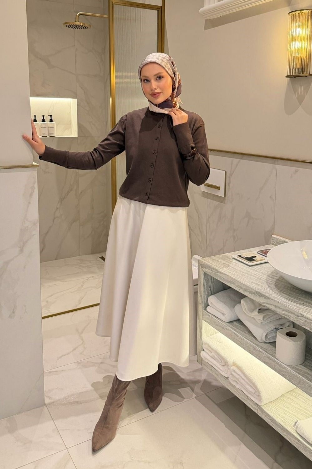 Elegant Corsman Spor Hırka Kahverengi 26192 