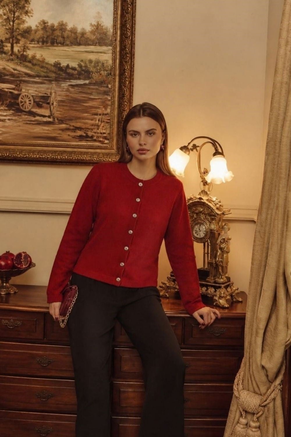 Elegant Corsman Spor Hırka Kırmızı 26192 