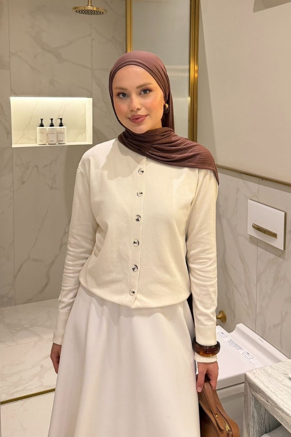 Elegant Corsman Spor Hırka Krem 26192 