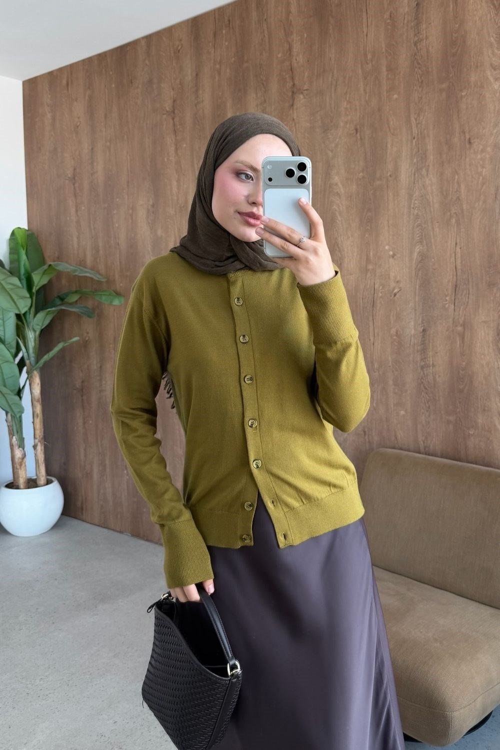 Elegant Corsman Spor Hırka Yağ Yeşili 26192 