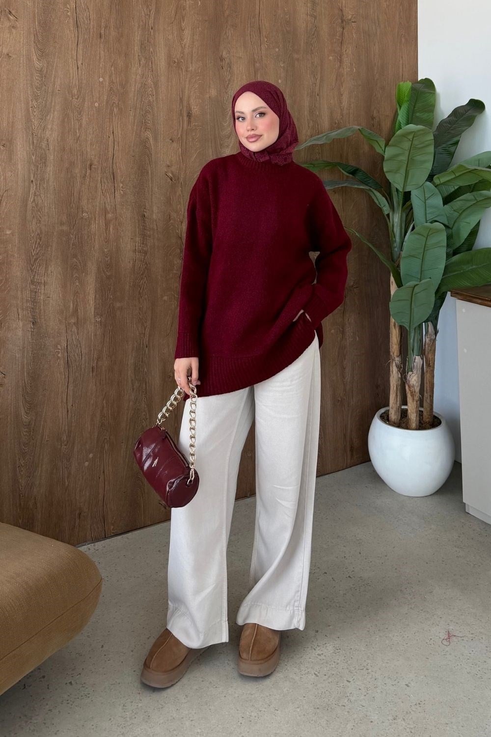 Elya Yumoş Tunik Bordo 26194 