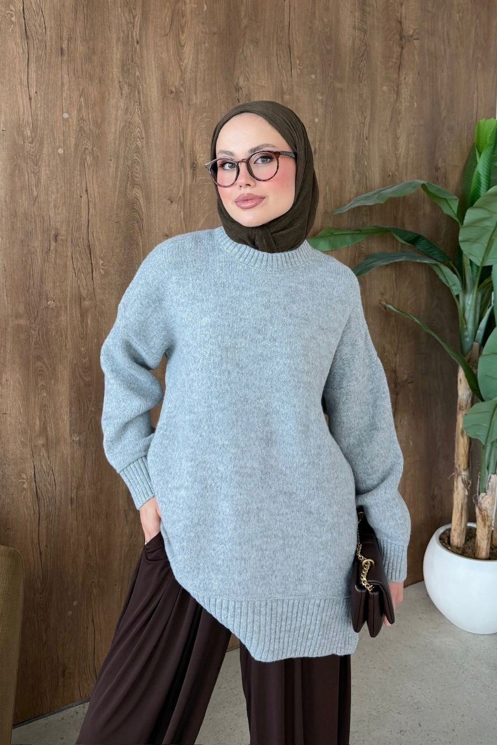 Elya Yumoş Tunik Gri 26194 
