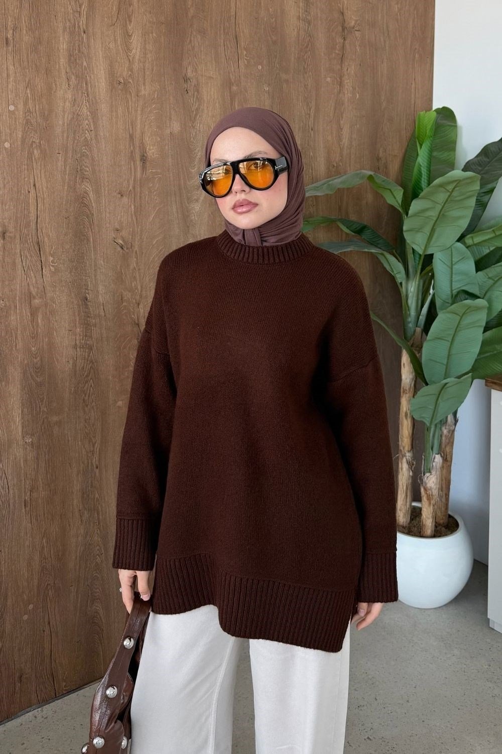 Elya Yumoş Tunik Kahverengi 26194 